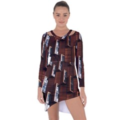 Abstract Architecture Building Business Asymmetric Cut-out Shift Dress by Sudhe