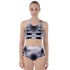 Glass Illustration Technology Racer Back Bikini Set by Sudhe
