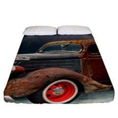 Auto Old Car Automotive Retro Fitted Sheet (california King Size) by Sudhe