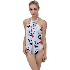Giant Panda Bear Cuteness Go With The Flow One Piece Swimsuit by Sudhe