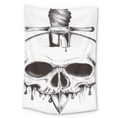 Skull Knife Euclidean Vector Skull Sword Inserted Large Tapestry by Sudhe