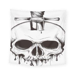Skull Knife Euclidean Vector Skull Sword Inserted Square Tapestry (small) by Sudhe