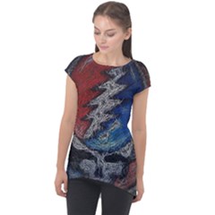 Grateful Dead Logo Cap Sleeve High Low Top by Sudhe