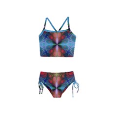 Fractal Fractal Background Design Girls  Tankini Swimsuit by Pakrebo