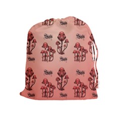 Funny Mushroom Pattern Drawstring Pouch (xl) by FantasyWorld7