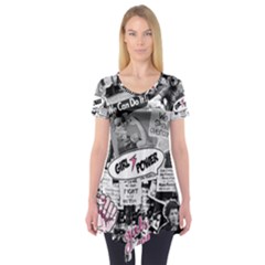 Feminism Collage  Short Sleeve Tunic  by Valentinaart