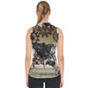 Awesome Steampunk Unicorn With Wings Mock Neck Shell Top View2