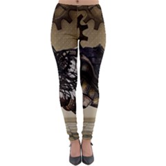 Awesome Steampunk Unicorn With Wings Lightweight Velour Leggings by FantasyWorld7