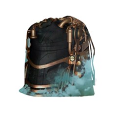 Spirit Of Steampunk, Awesome Train In The Sky Drawstring Pouch (xl) by FantasyWorld7