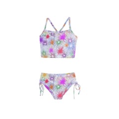 Star Dab Farbkleckse Leaf Flower Girls  Tankini Swimsuit by Pakrebo