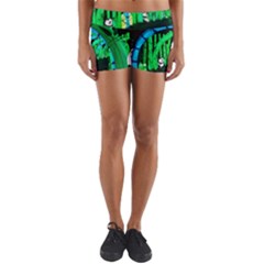 Dragon Lights Panda Yoga Shorts by Riverwoman