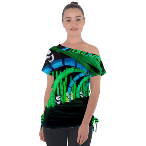Dragon Lights Panda Tie-up Tee by Riverwoman