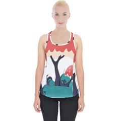Tree Art Trunk Artwork Cartoon Piece Up Tank Top by Sudhe