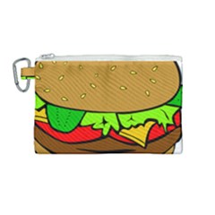 Hamburger Cheeseburger Fast Food Canvas Cosmetic Bag (medium) by Sudhe