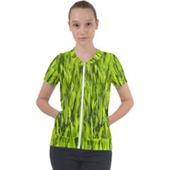 Agricultural Field   Short Sleeve Zip Up Jacket by rsooll