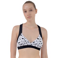 Petroglyph Runic Cavemen Nordic Black Paleo Drawings Pattern Sweetheart Sports Bra by snek