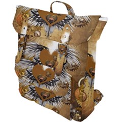 Wonderful Steampunk Heart With Wings, Clocks And Gears Buckle Up Backpack by FantasyWorld7