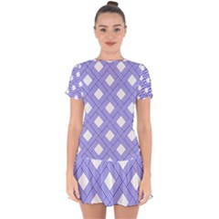 Textile Cross Seamless Pattern Drop Hem Mini Chiffon Dress by Pakrebo