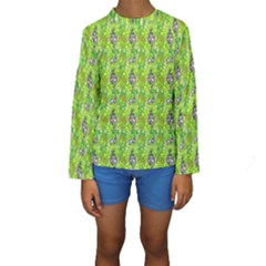 Maple Leaf Plant Seamless Pattern Kids  Long Sleeve Swimwear by Pakrebo