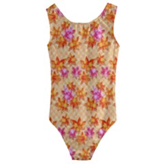 Maple Leaf Autumnal Leaves Autumn Kids  Cut-out Back One Piece Swimsuit by Pakrebo