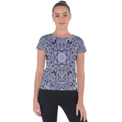 Tile Design Art Mosaic Pattern Short Sleeve Sports Top  by Pakrebo