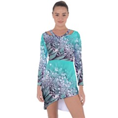 Dandelion Seeds Flower Nature Asymmetric Cut-out Shift Dress by Pakrebo