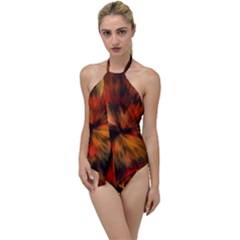 Color Background Structure Lines Go With The Flow One Piece Swimsuit by Pakrebo