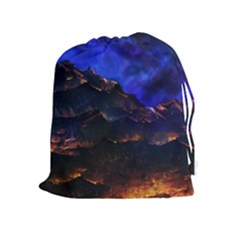 Landscape Sci Fi Alien World Drawstring Pouch (xl) by Pakrebo