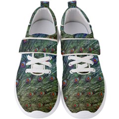 Peacock Feathers Colorful Feather Men s Velcro Strap Shoes by Pakrebo