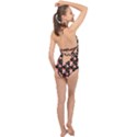 Fox And Trees Pattern Halter Front Plunge Swimsuit View2