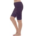 Organic Olive Leaves Pattern Hand drawn Purple Red Wine Cropped Leggings  View2