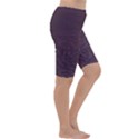 Organic Olive Leaves Pattern Hand drawn Purple Red Wine Cropped Leggings  View3