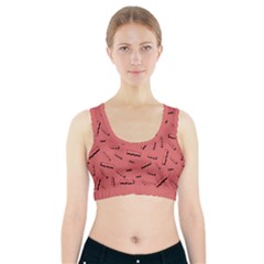 Funny Bacon Slices Pattern Infidel Vintage Red Meat Background  Sports Bra With Pocket by genx