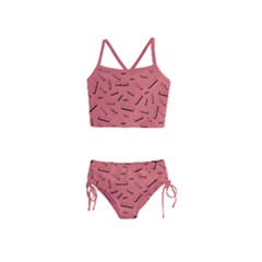 Funny Bacon Slices Pattern Infidel Vintage Red Meat Background  Girls  Tankini Swimsuit by genx