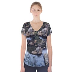 Garden Of The Phoenix Short Sleeve Front Detail Top by Riverwoman