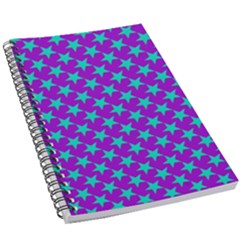 Turquoise Stars Pattern On Purple 5 5  X 8 5  Notebook by BrightVibesDesign