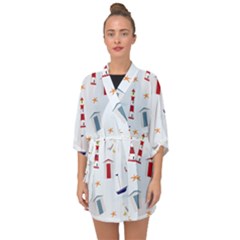 Thème Marin - Sea Half Sleeve Chiffon Kimono by alllovelyideas