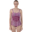 Cranberry Striped Mandala - Twist Front Tankini Set View1