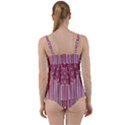 Cranberry Striped Mandala - Twist Front Tankini Set View2