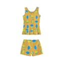 Lemons Ongoing Pattern Texture Kids  Boyleg Swimsuit View2