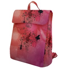 Decorative Clef With Piano And Guitar Flap Top Backpack by FantasyWorld7