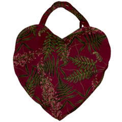 Fern Red Giant Heart Shaped Tote by snowwhitegirl