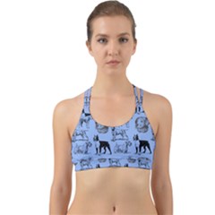 Dog Pattern Blue Back Web Sports Bra by snowwhitegirl