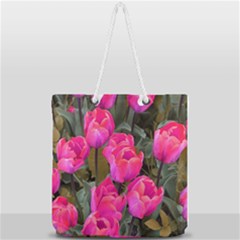 Pink Tulips Full Print Rope Handle Tote (large) by snowwhitegirl