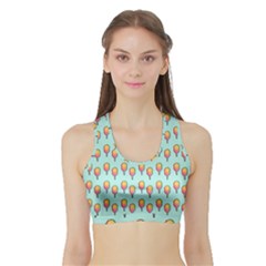 Cotton Candy Pattern Aqua 3d Sports Bra With Border by snowwhitegirl