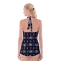 Black And White Ethnic Design Print Boyleg Halter Swimsuit  View2