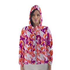 Flamingos Women s Hooded Windbreaker by StarvingArtisan