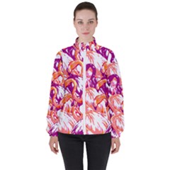 Flamingos Women s High Neck Windbreaker by StarvingArtisan