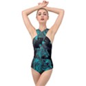 Angry Male Lion Predator Carnivore Cross Front Low Back Swimsuit View1