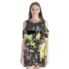 Signs Of Spring Shoulder Cutout Velvet One Piece by Riverwoman
